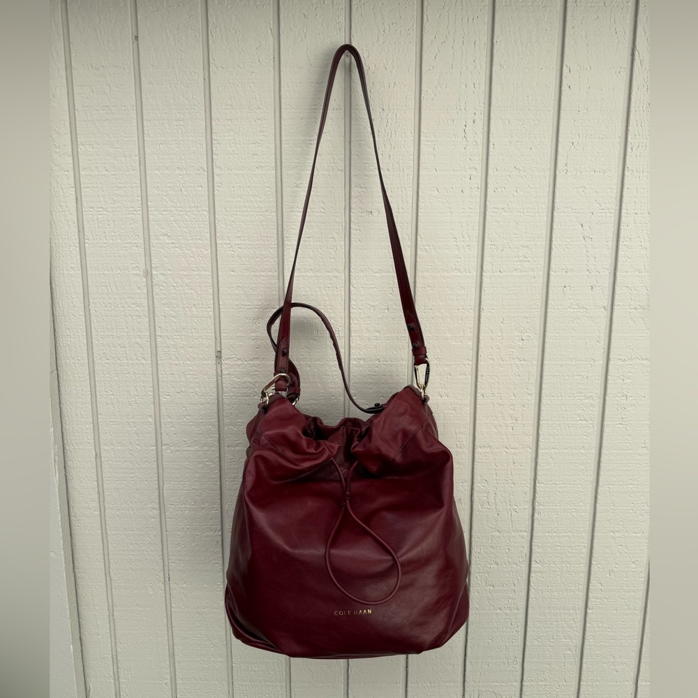 Cole Haan Burgundy Leather Shoulder Bag